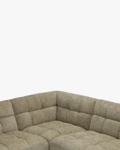 Canapé d'angle modulable, Tweed taupe, L297 Paul
