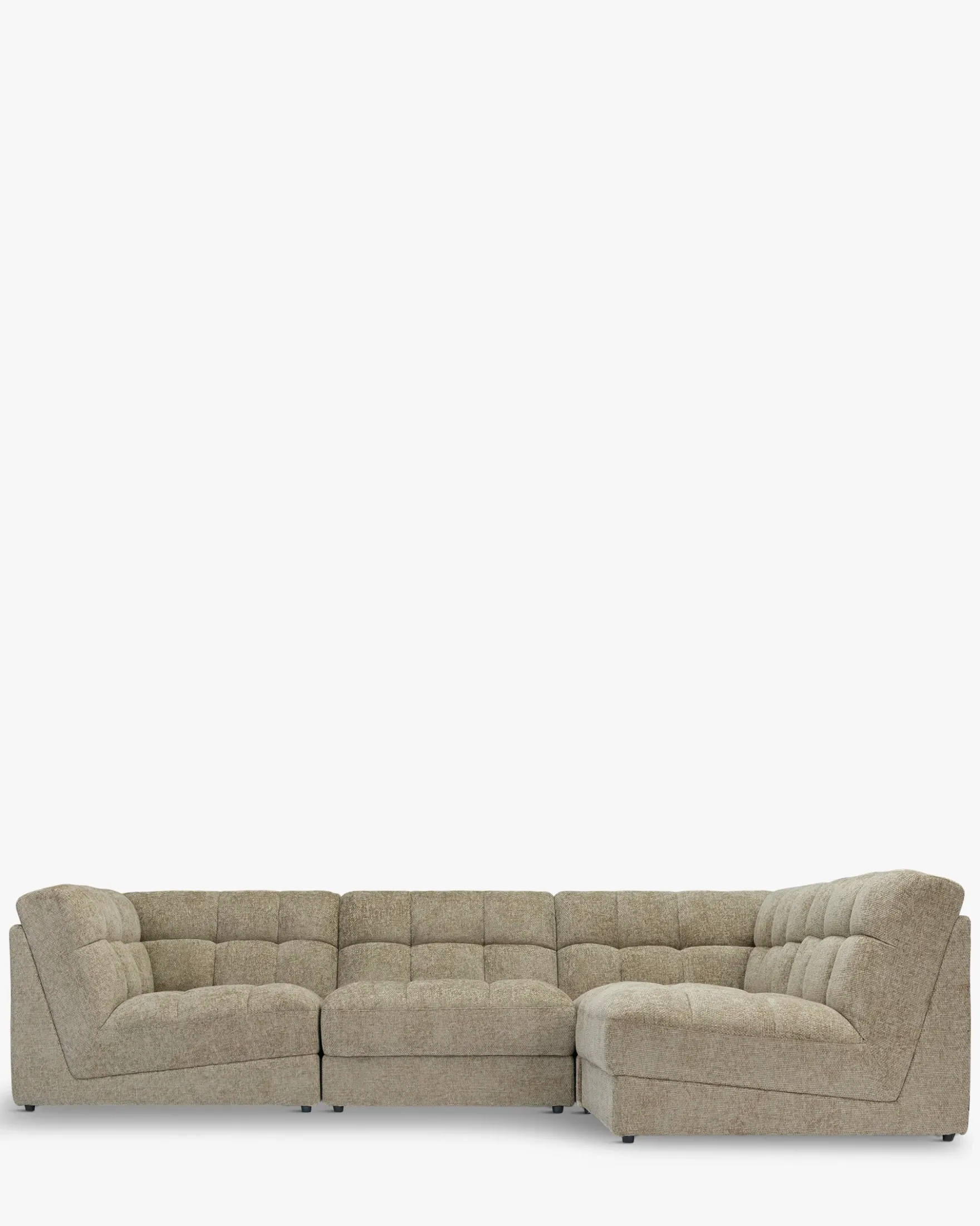 Canapé d'angle modulable, Tweed taupe, L297 Paul