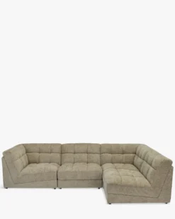Canapé d'angle modulable, Tweed taupe, L297 Paul