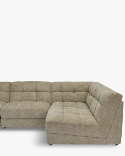 Canapé d'angle modulable, Tweed taupe, L297 Paul