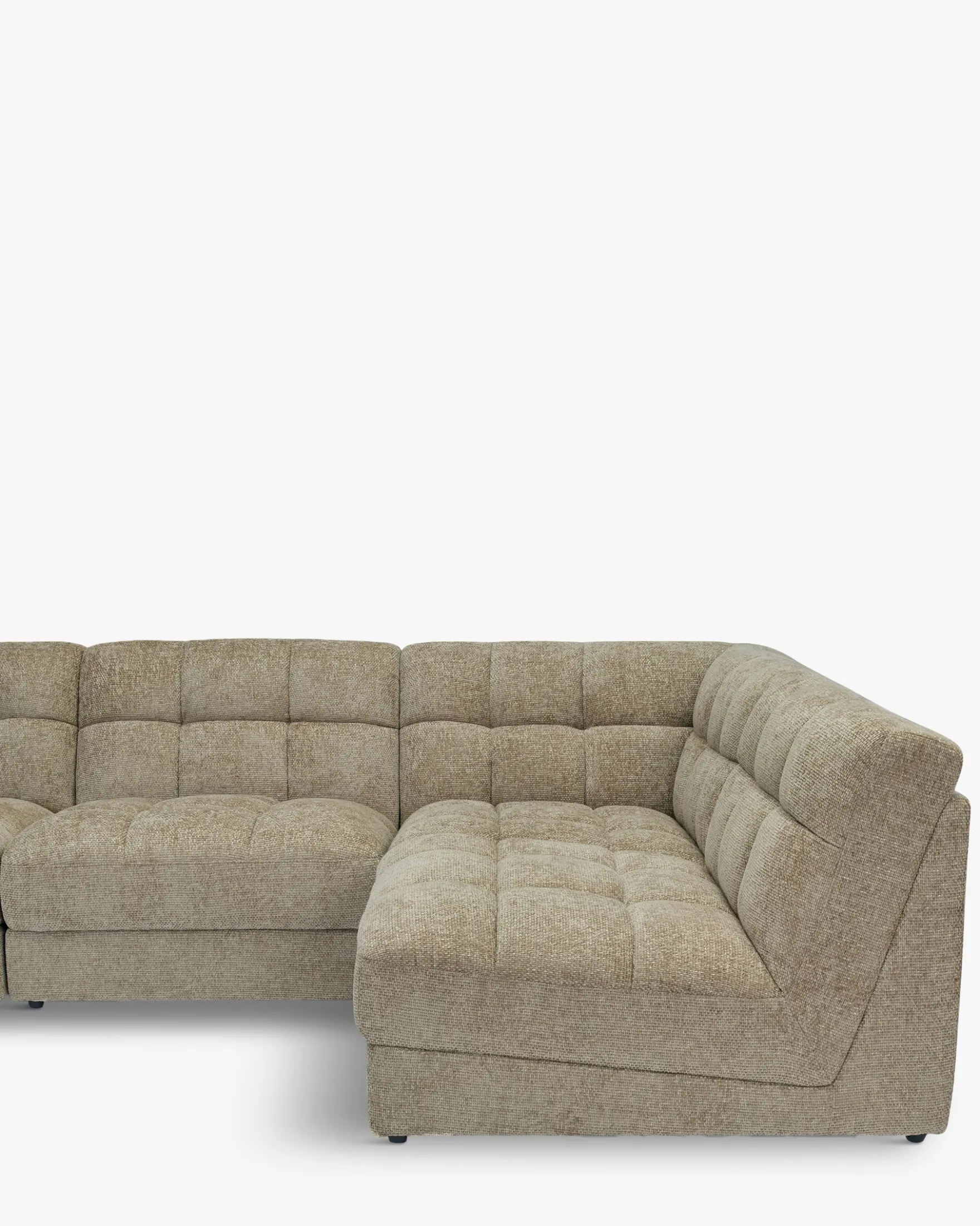 Canapé d'angle modulable, Tweed taupe, L297 Paul