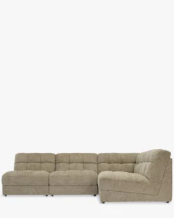 Canapé d'angle modulable, Tweed taupe, L276 Paul