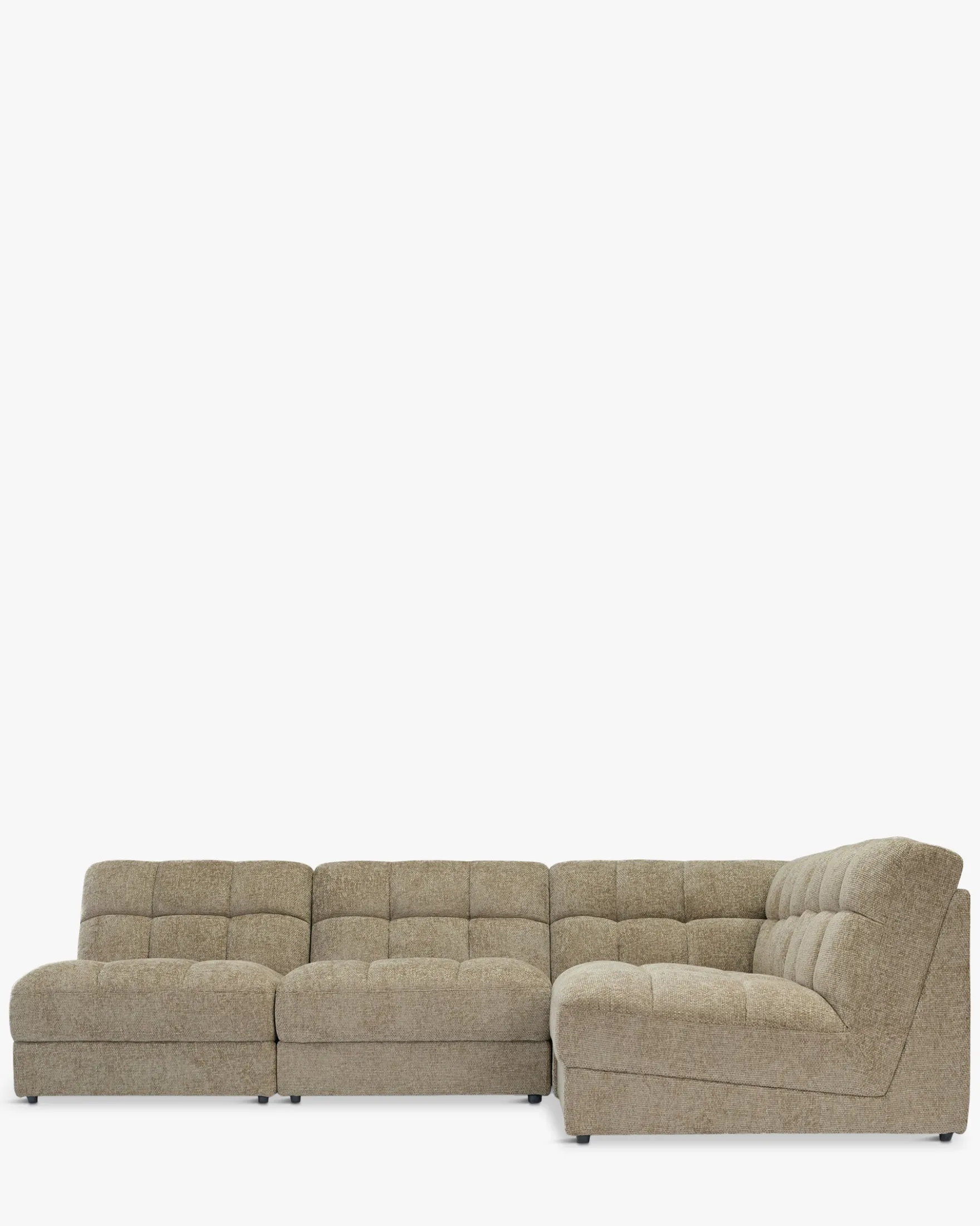 Canapé d'angle modulable, Tweed taupe, L276 Paul