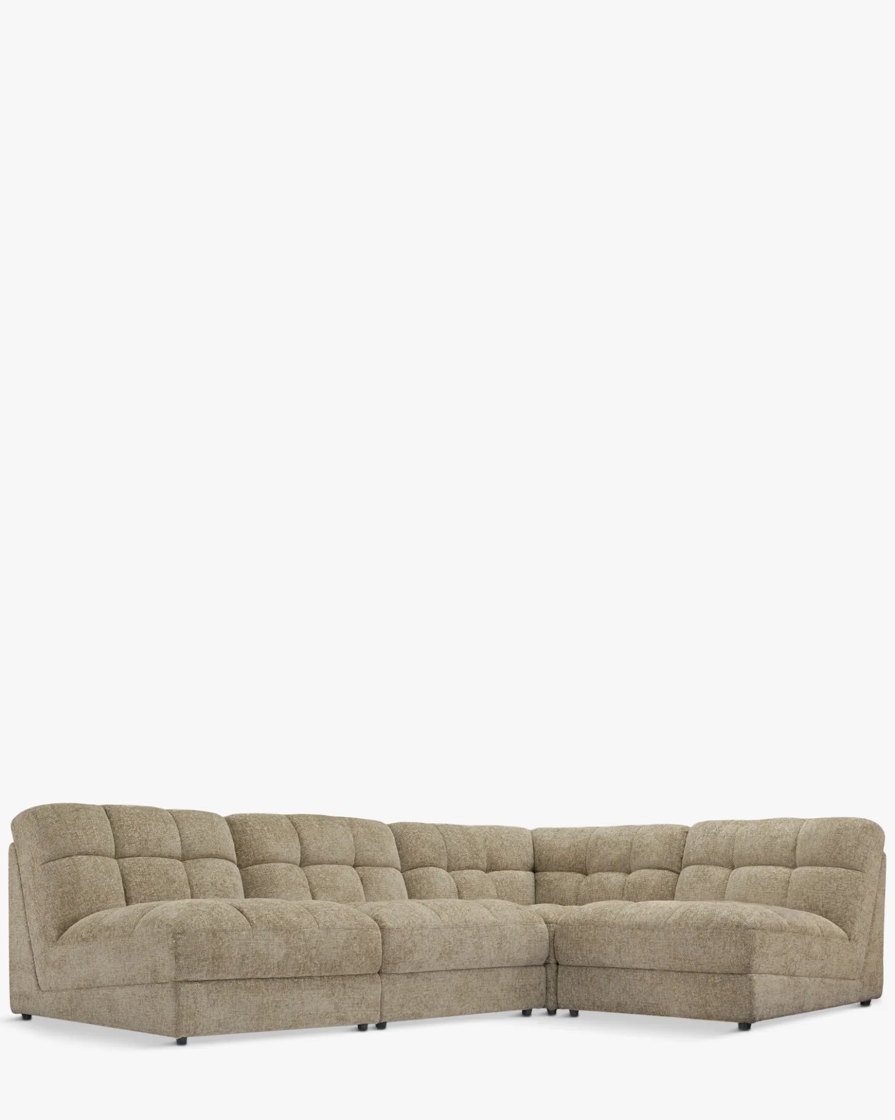 Canapé d'angle modulable, Tweed taupe, L276 Paul