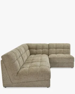 Canapé d'angle modulable, Tweed taupe, L276 Paul
