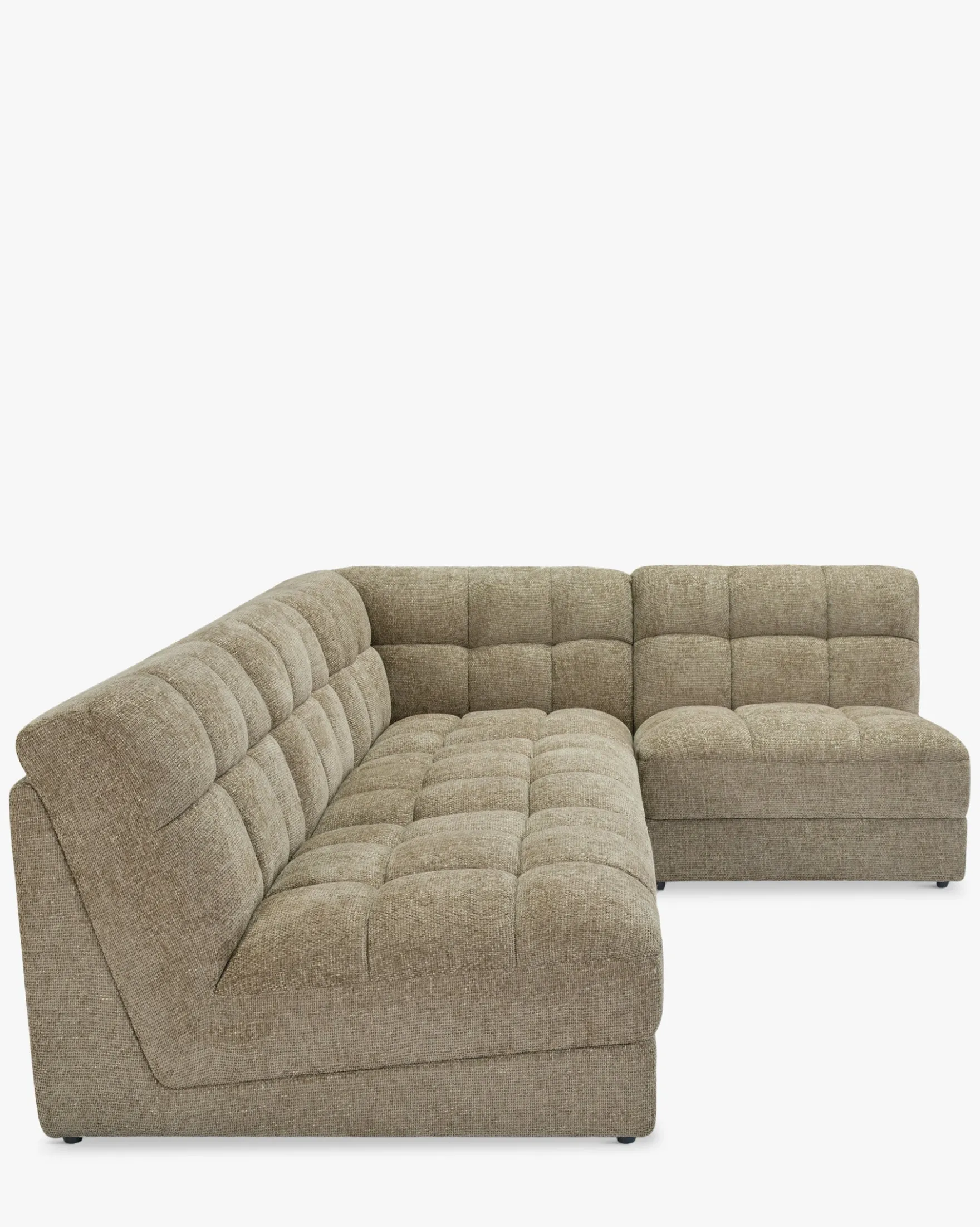 Canapé d'angle modulable, Tweed taupe, L276 Paul