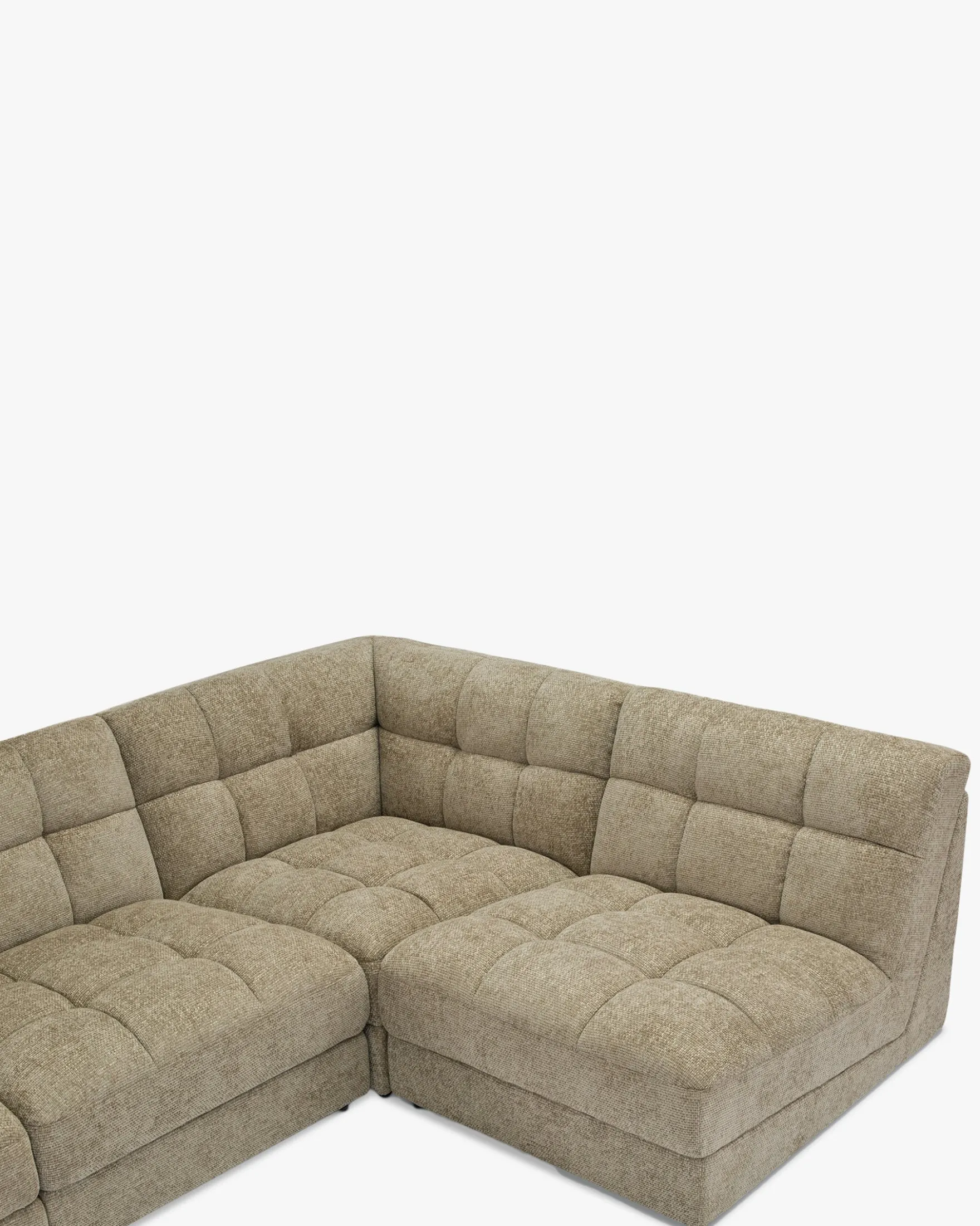 Canapé d'angle modulable, Tweed taupe, L276 Paul