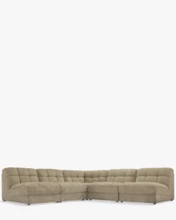 Canapé d'angle modulable, Tweed taupe, L276 Paul