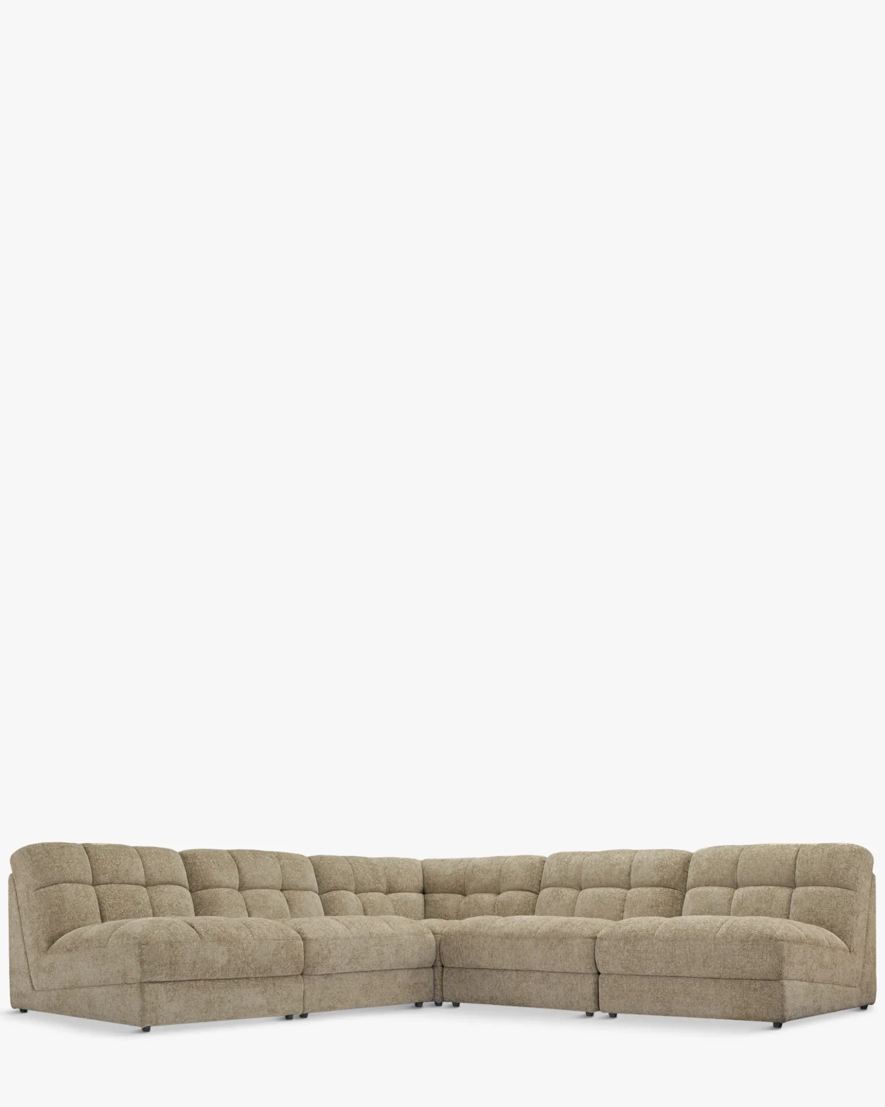 Canapé d'angle modulable, Tweed taupe, L276 Paul