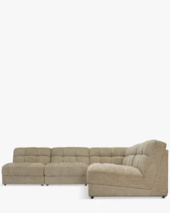Canapé d'angle modulable, Tweed taupe, L276 Paul