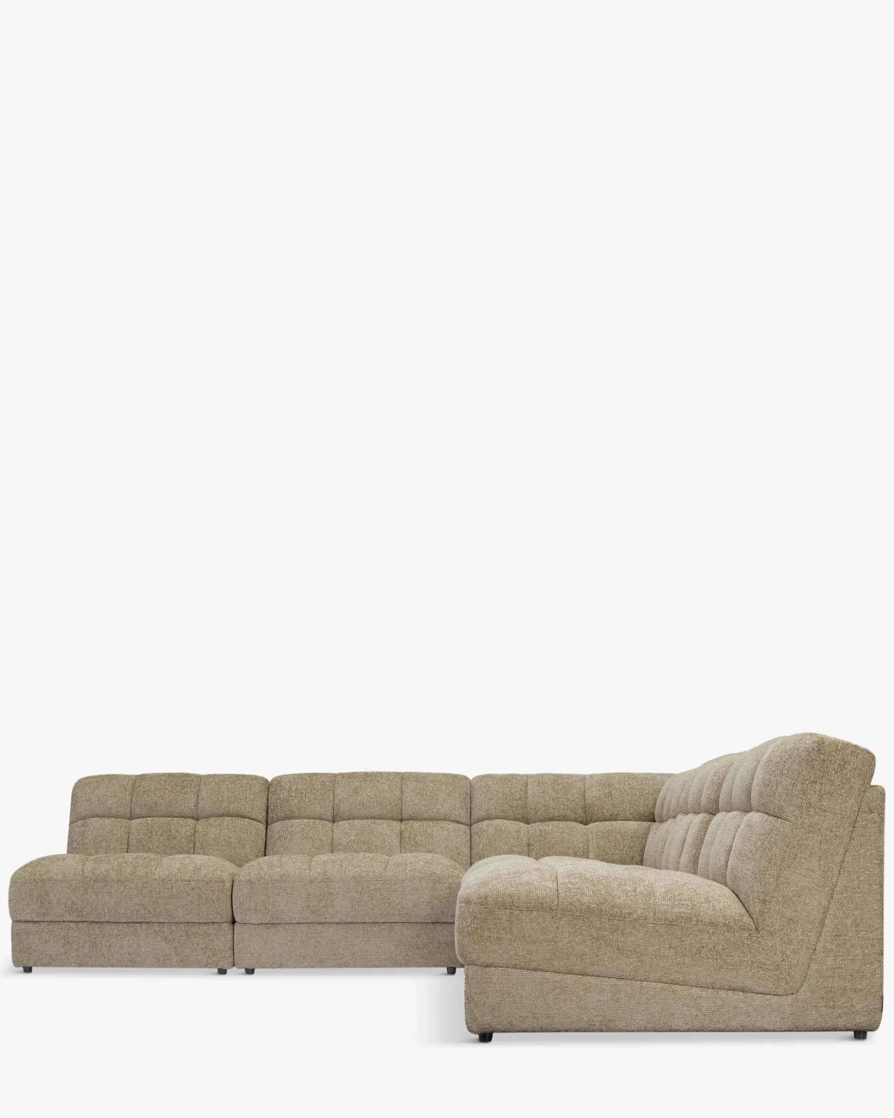 Canapé d'angle modulable, Tweed taupe, L276 Paul