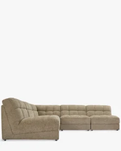 Canapé d'angle modulable, Tweed taupe, L276 Paul