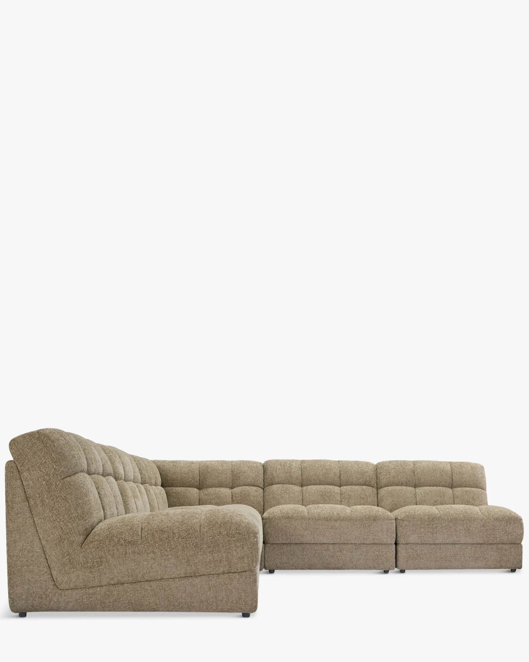 Canapé d'angle modulable, Tweed taupe, L276 Paul