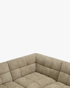Canapé d'angle modulable, Tweed taupe, L276 Paul