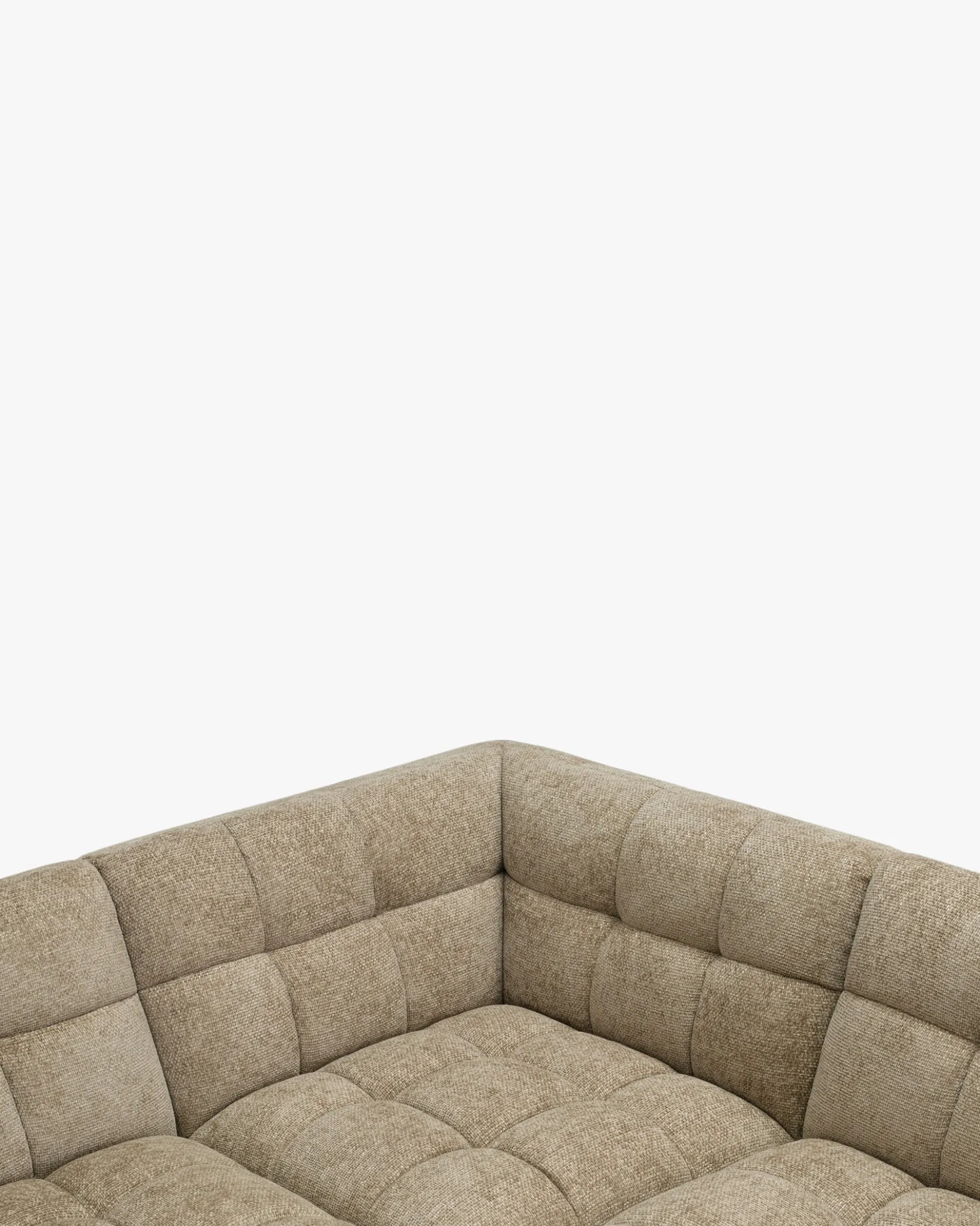 Canapé d'angle modulable, Tweed taupe, L276 Paul