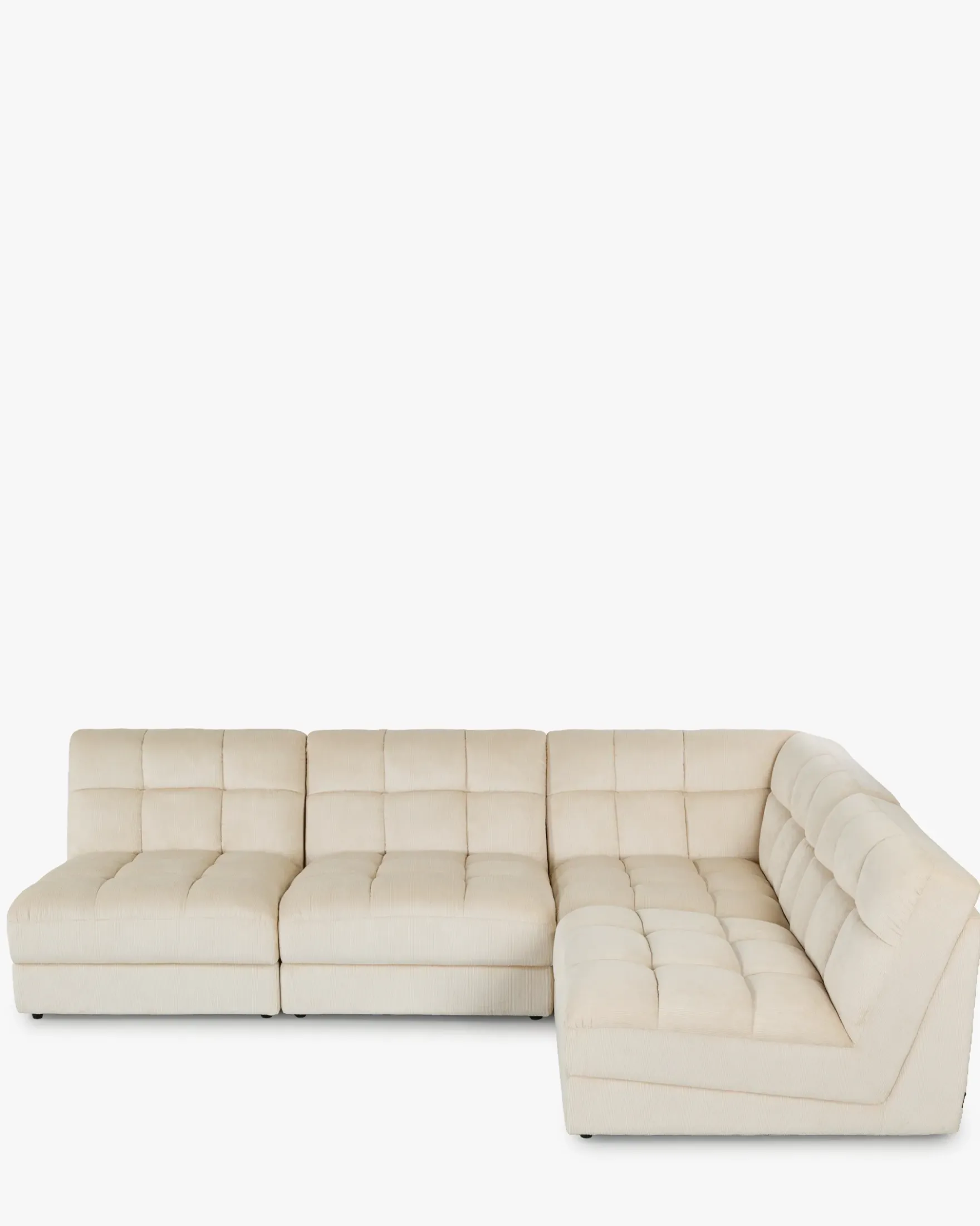 Canapé d'angle modulable, Velours beige pampa anti-tâches, L276 Paul