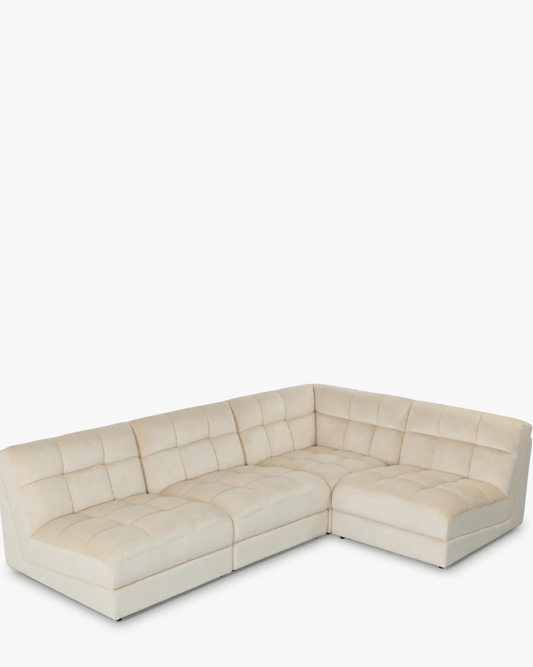 Canapé d'angle modulable, Velours beige pampa anti-tâches, L276 Paul