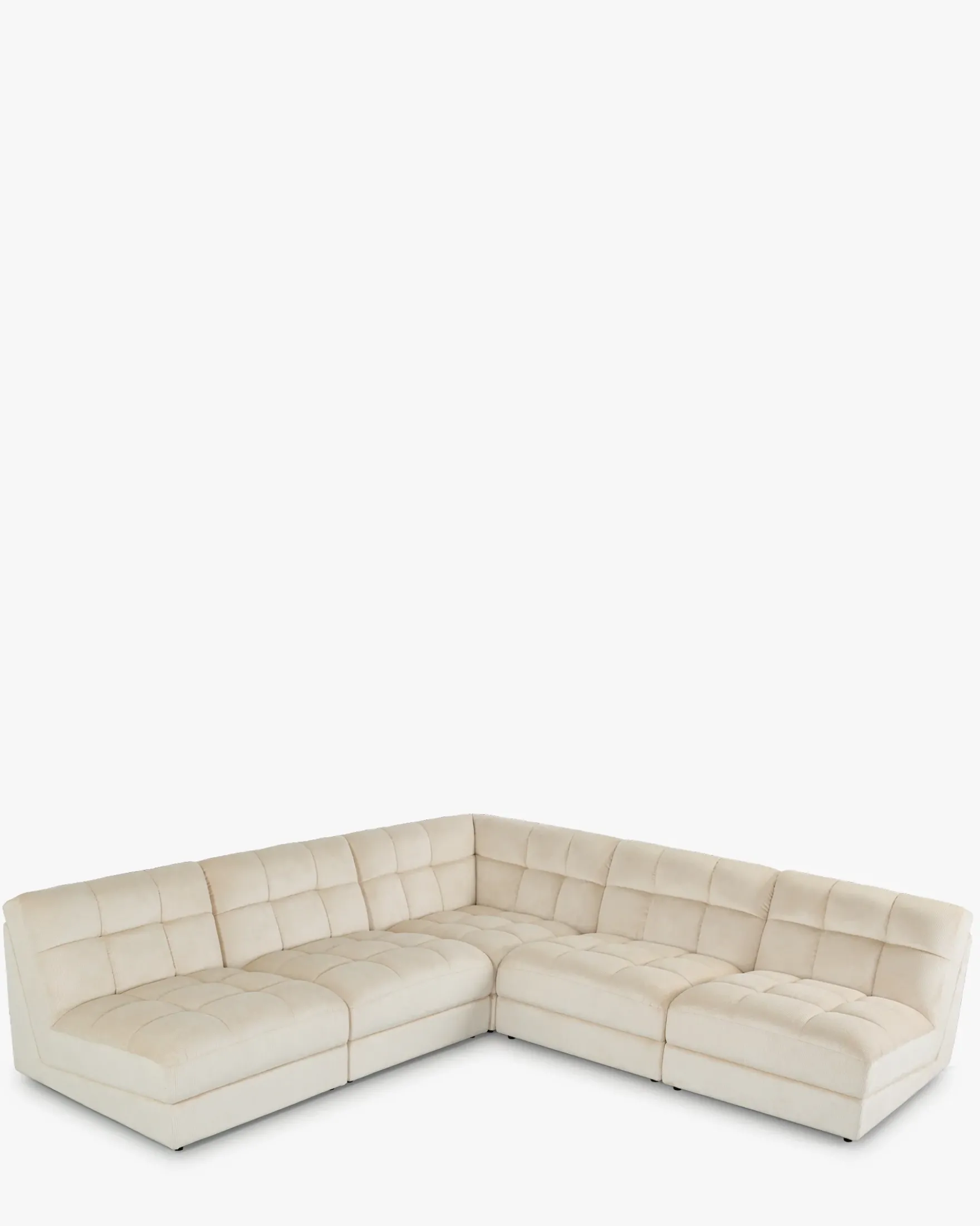 Canapé d'angle modulable, Velours beige pampa anti-tâches, L276 Paul