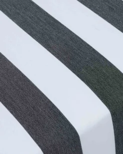 Canapé de jardin 2 places, Tissu waterproof noir-blanc & métal noir, L145 Bel Air