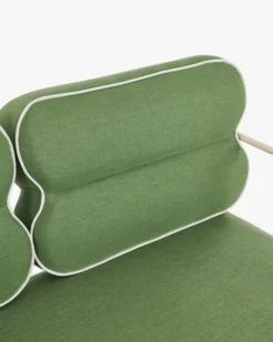 Canapé de jardin 2 places, Vert prairie & métal beige, L145 Maddalena