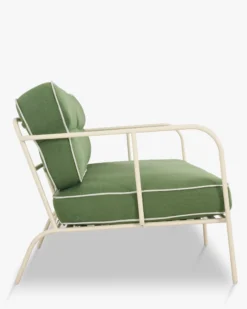 Canapé de jardin 2 places, Vert prairie & métal beige, L145 Maddalena