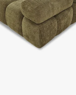 Canapé modulable angle interchangeable, Tweed vert lichen Waffle