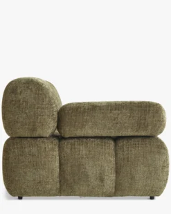 Canapé modulable angle interchangeable, Tweed vert lichen Waffle