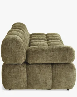 Canapé modulable angle interchangeable, Tweed vert lichen Waffle