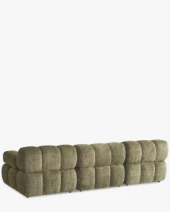 Canapé modulable angle interchangeable, Tweed vert lichen Waffle
