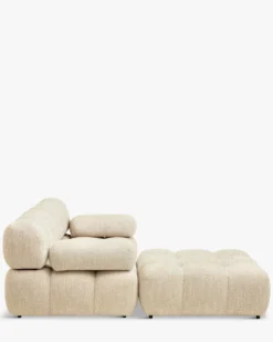 Canapé modulable angle interchangeable, Tweed beige Waffle
