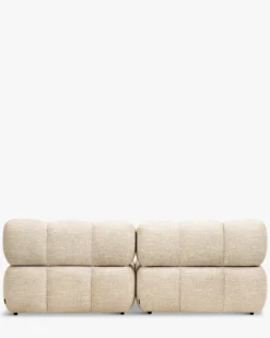 Canapé modulable angle interchangeable, Tweed beige Waffle