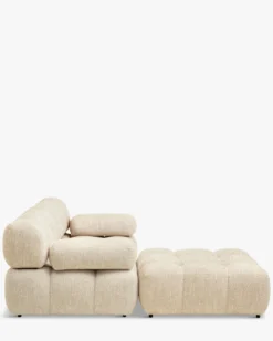 Canapé modulable angle interchangeable, Tweed beige Waffle