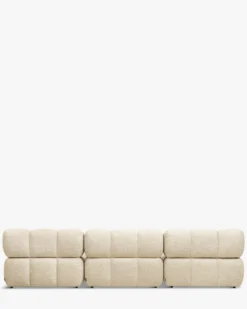 Canapé modulable angle interchangeable, Tweed beige Waffle