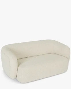 Canapé 2 places, Blanc avoine bouclé, L170 Volta