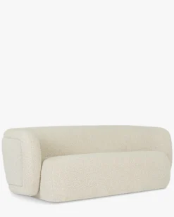 Canapé 2 places, Blanc avoine bouclé, L170 Volta
