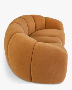 Canapé 3 places, Camel texturé, L220 Cocoon