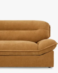 Canapé 2 places, Marron Ocre Sienne, L180 Mathis