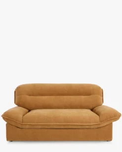 Canapé 2 places, Marron Ocre Sienne, L180 Mathis