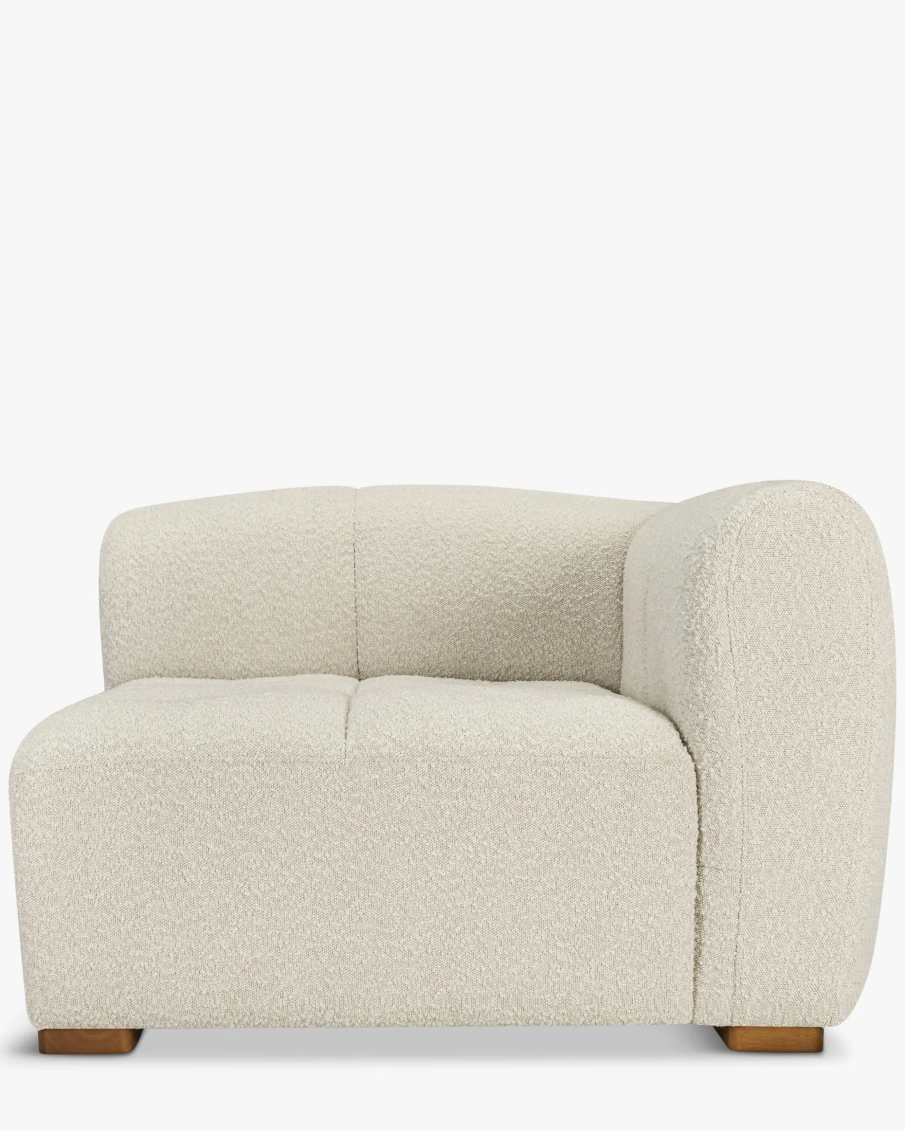 Canapé 2 places modulable, Blanc avoine bouclé Belize