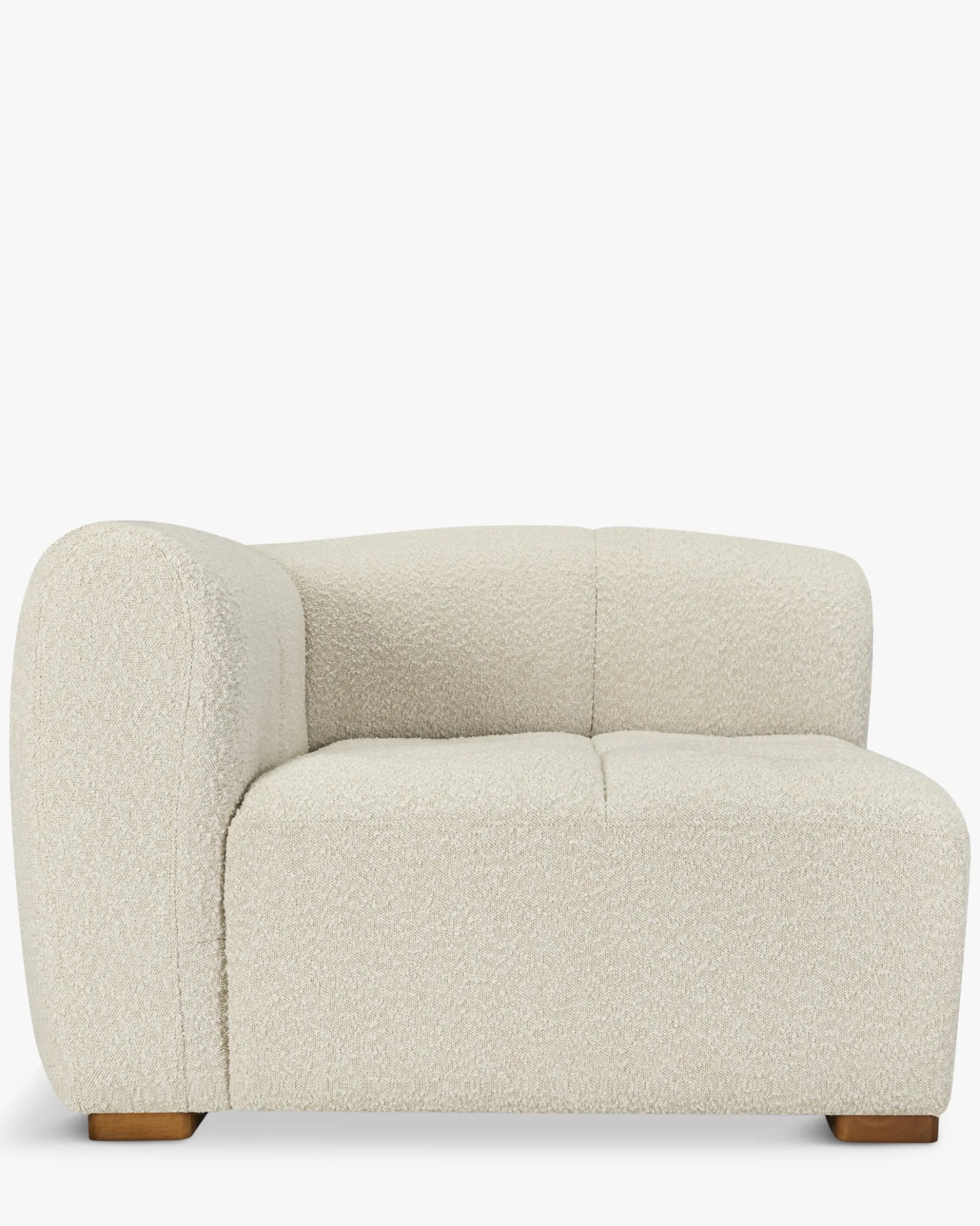 Canapé 2 places modulable, Blanc avoine bouclé Belize