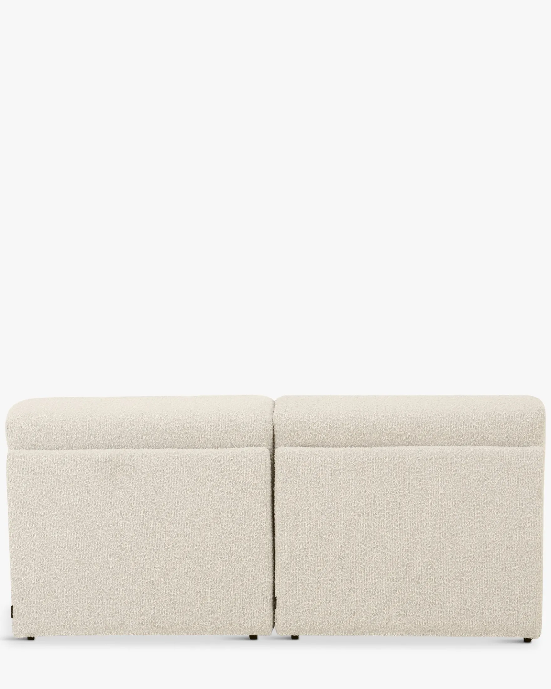 Canapé 2 places modulable, Blanc avoine bouclé, L170 Paul