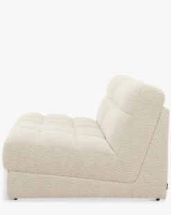 Canapé 2 places modulable, Blanc avoine bouclé, L170 Paul