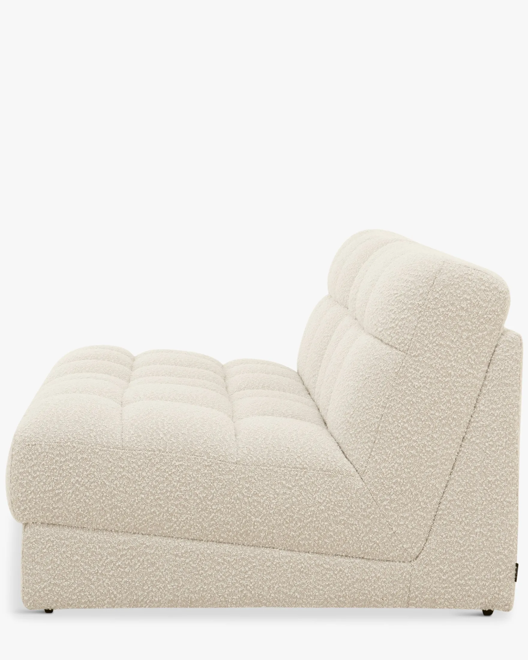 Canapé 2 places modulable, Blanc avoine bouclé, L170 Paul