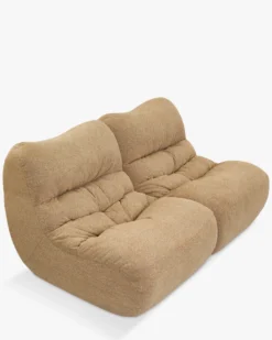 Canapé 2 places modulable, Tweed marron écureuil Chill