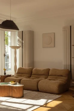 Canapé 2 places modulable, Tweed marron écureuil Chill
