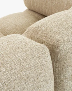 Canapé 2 places modulable, Tweed beige Waffle