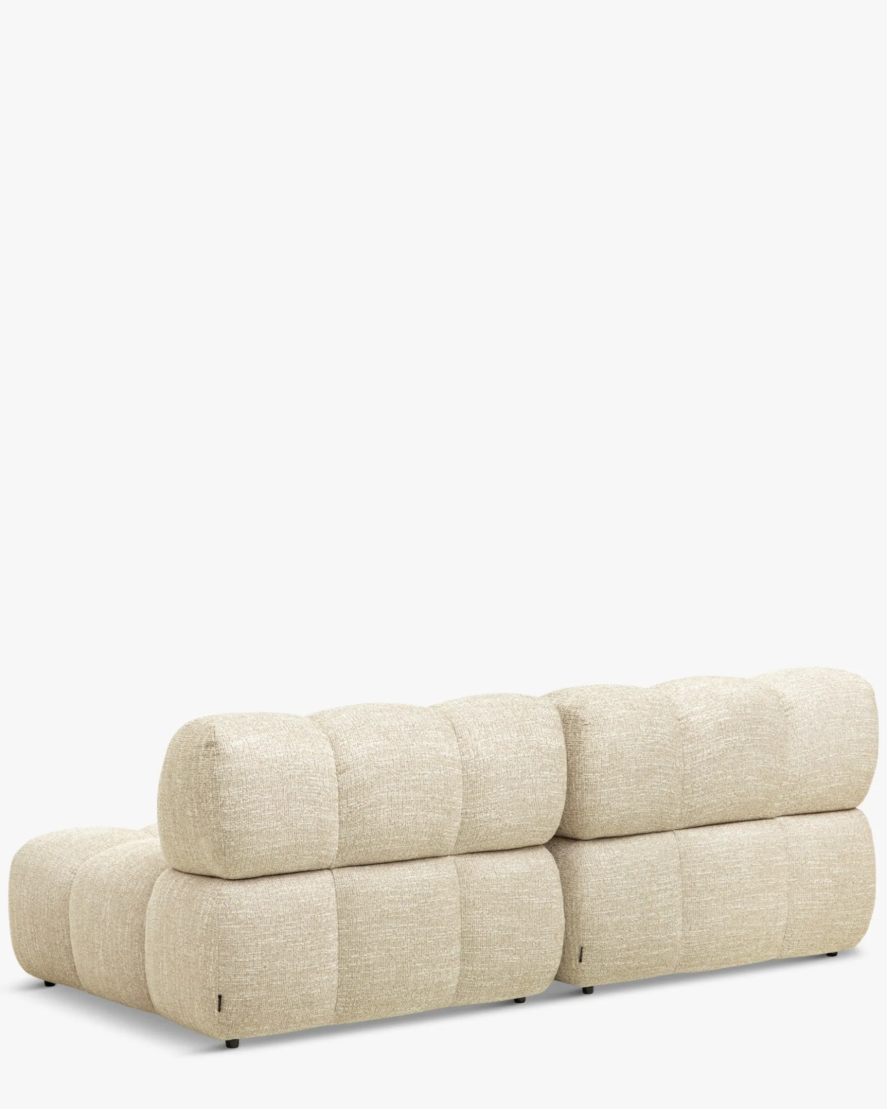 Canapé 2 places modulable, Tweed beige Waffle