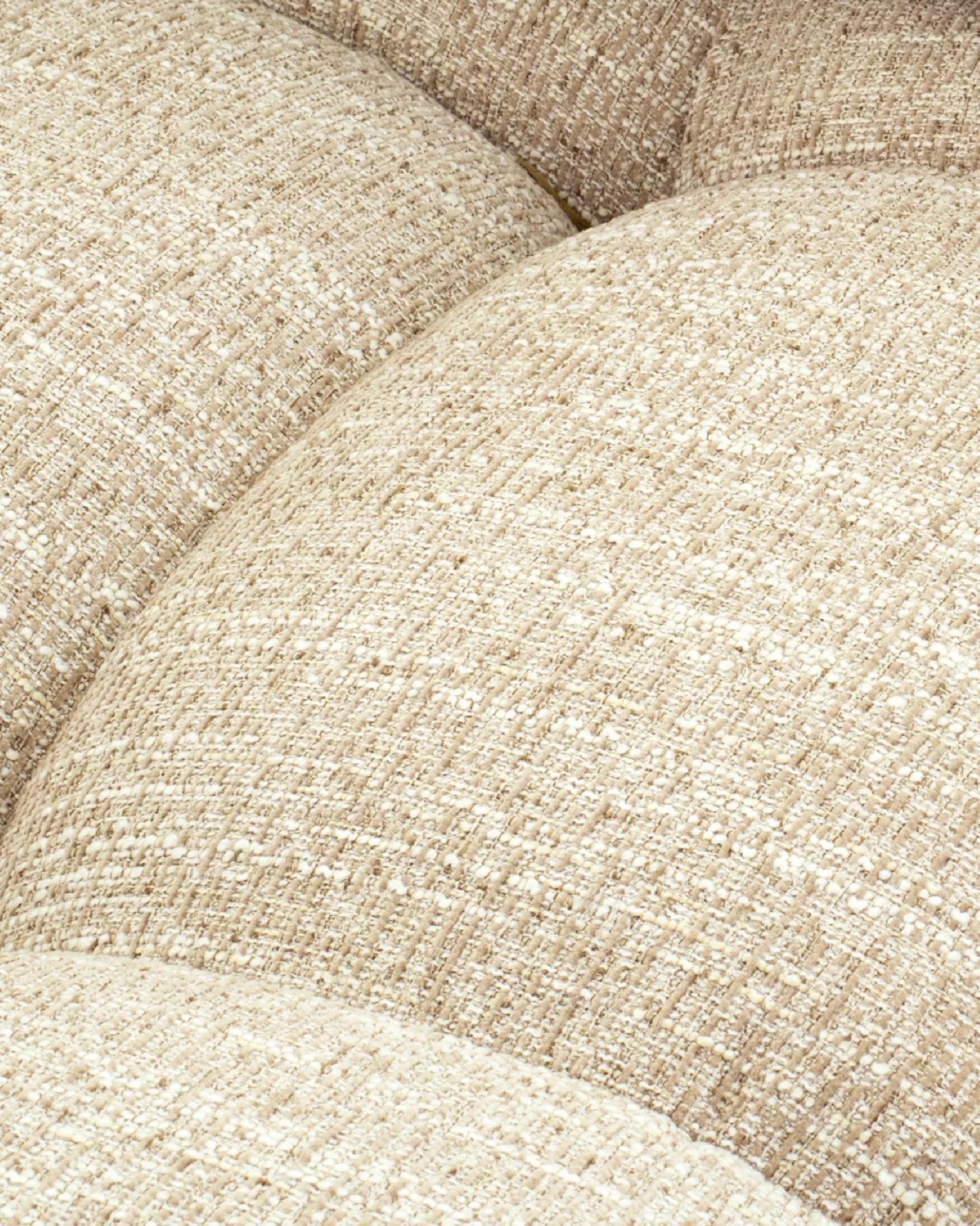 Canapé 2 places modulable, Tweed beige Waffle