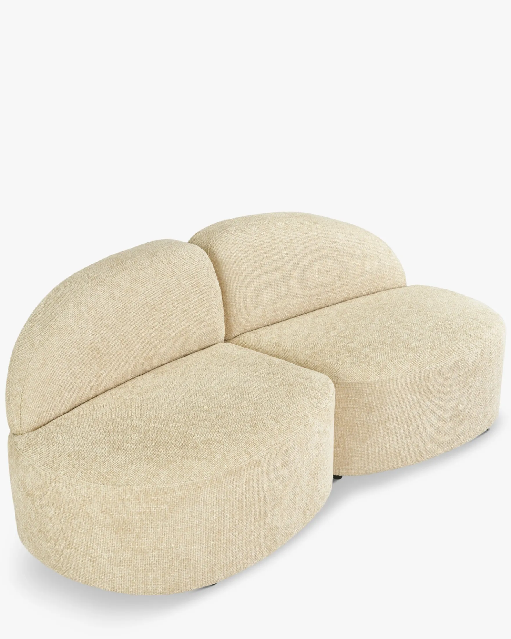 Canapé 2 places modulable, Tweed sable, L190 Todd
