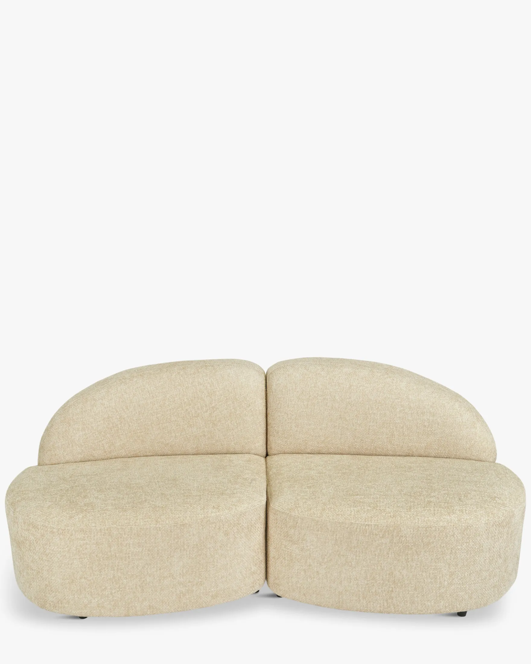 Canapé 2 places modulable, Tweed sable, L190 Todd